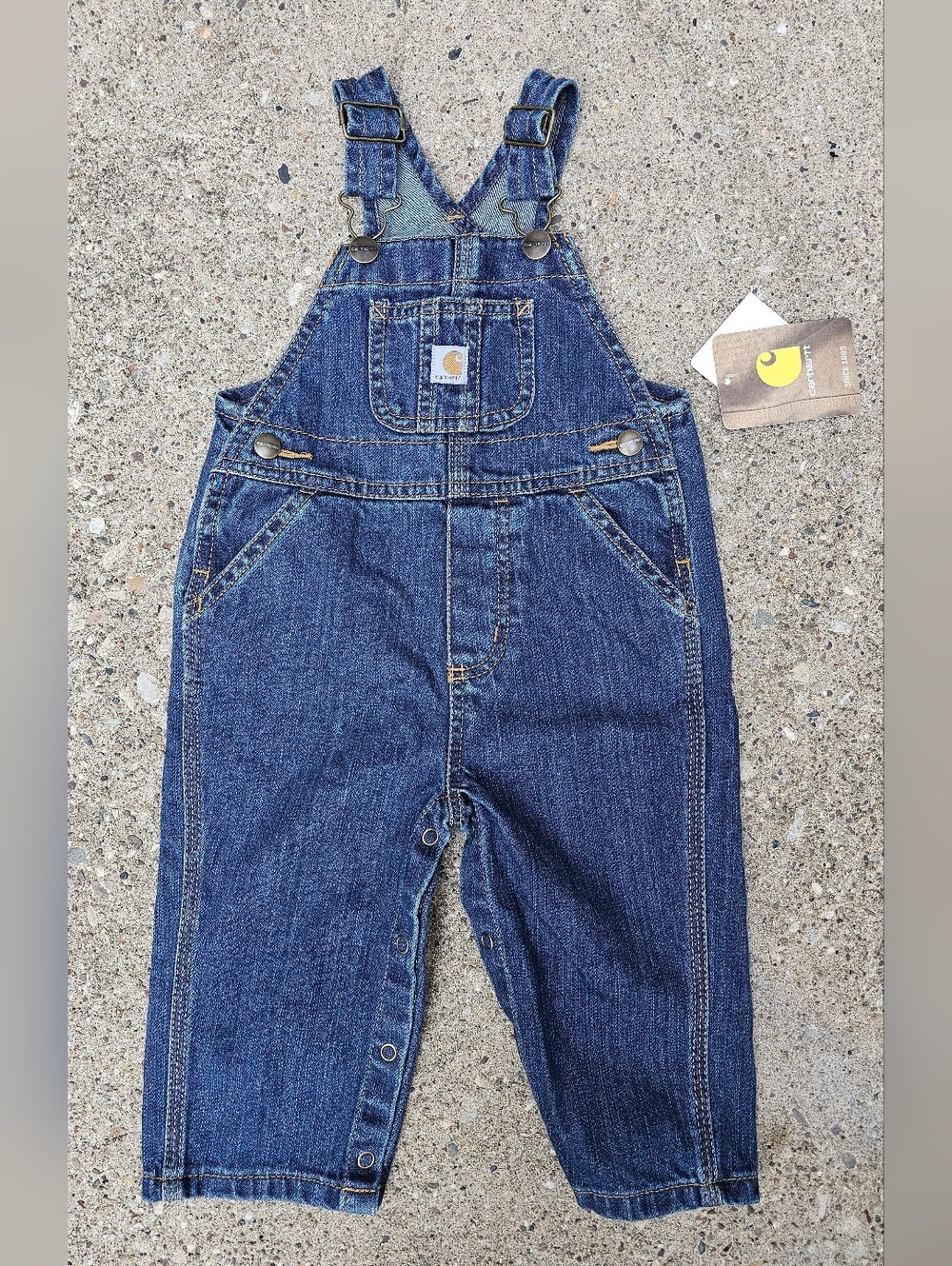 Carhartt Baby Medium Blue Denim Bib Overalls Size 12 Mon
